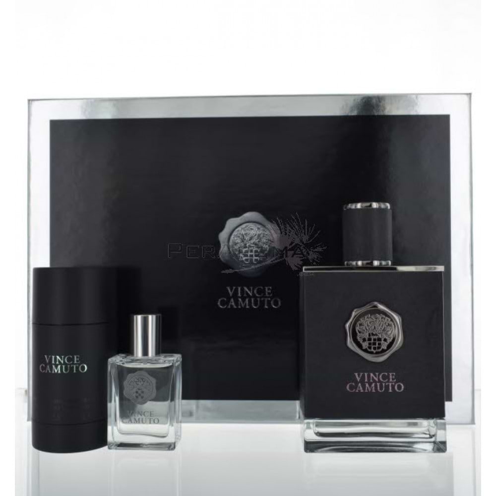 Vince Camuto 3 Piece Cologne Set (EDT Spray, Deodorant & After Shave Balm)